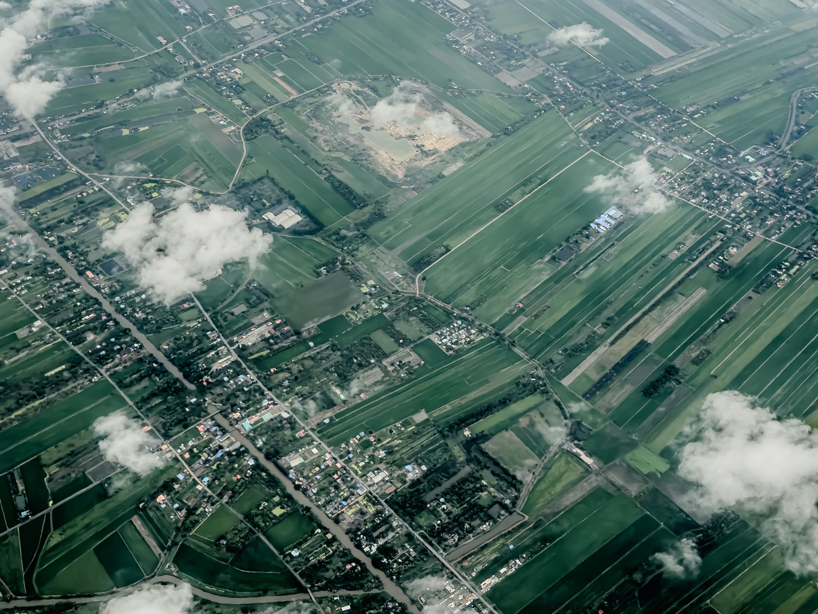 image from the plane of farms